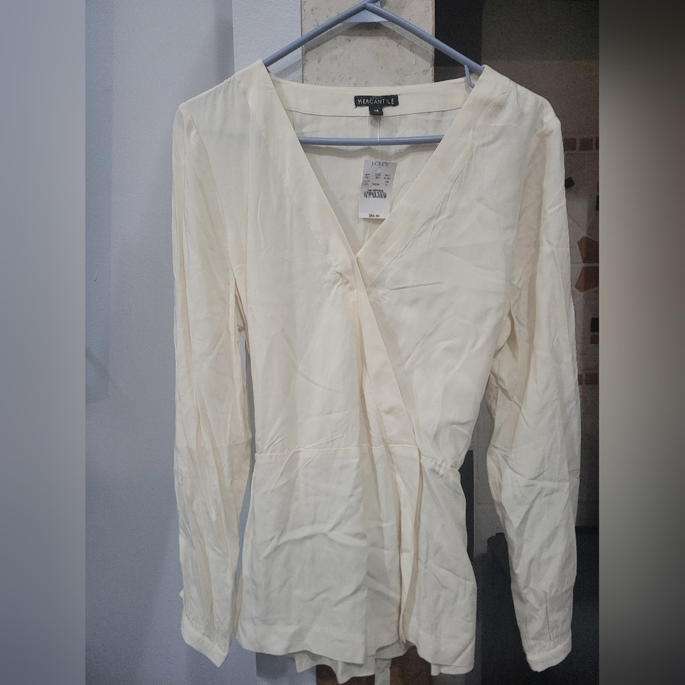 Brand NEW JCrew Mercantile Ivory-Cream Blouse Sz 14
